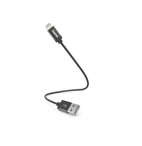 Cablu date Hama 201578, USB-A - Lightning, 0.2m (Negru)