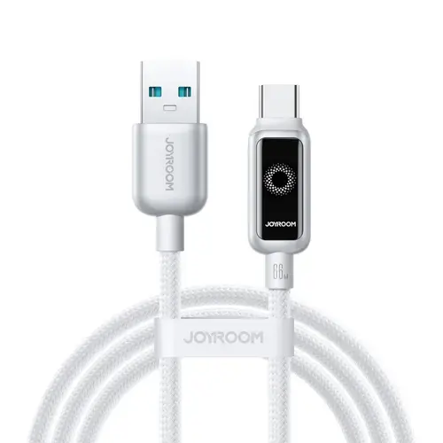 Cablu Date/Incarcare Joyroom S-A55 StarFlight Display, USB-A - USB-C, 66W, 1.2m (Alb)