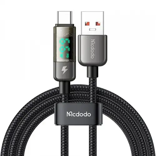 Cablu Date/Incarcare McDodo CA-3630 Display Auto Power Off, USB-A - USB-C, 66W, 1.2m (Negru)