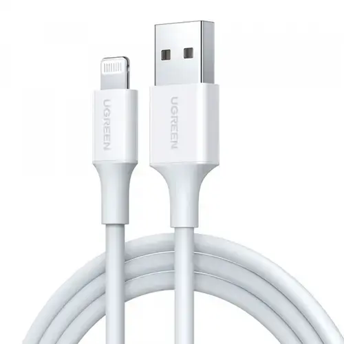 Cablu Date/Incarcare UGREEN US155, USB-A - Lightning, 18W, 2m (Alb)