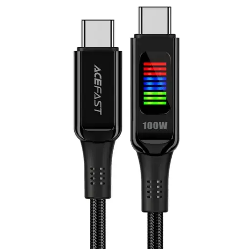 Cablu Date si Incarcare Acefast C7-03, USB-C - USB-C, 100W, 1.2m (Negru)