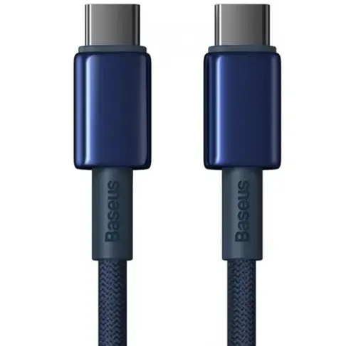 Cablu Date si Incarcare Baseus Tungsten Gold P10319800321-03, USB-C - USB-C , 100W, 1m (Albastru)