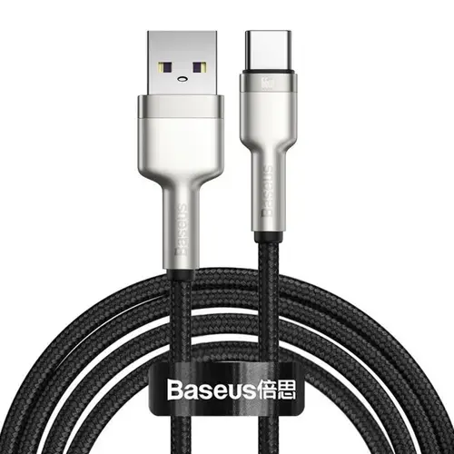 Cablu date si incarcare, Baseus, USB - USB-C, 2 m, Negru