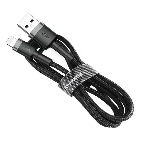 Cablu Date si Incarcare USB-A - Lightning Baseus Cafule, 18W, 2m, Gri CALKLF-CG1