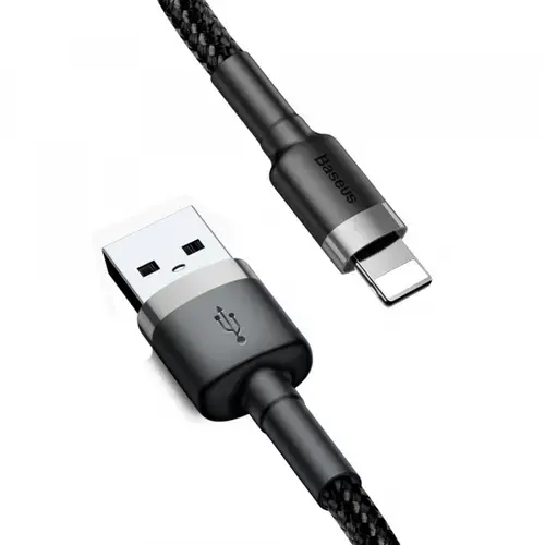 Cablu Date si Incarcare USB-A - Lightning Baseus Cafule CALKLF-RG1, 18W, 3m, Gri