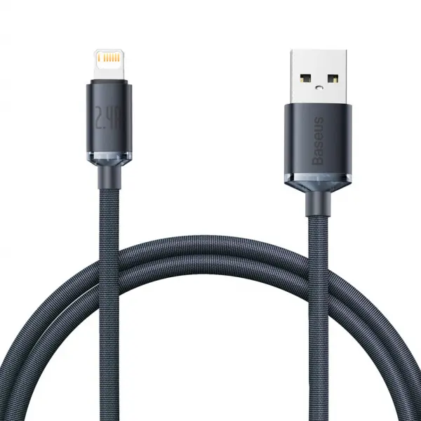 Cablu Date si Incarcare USB-A - Lightning Baseus Crystal Shine Series, 20W, 1.2m, Negru CAJY000001