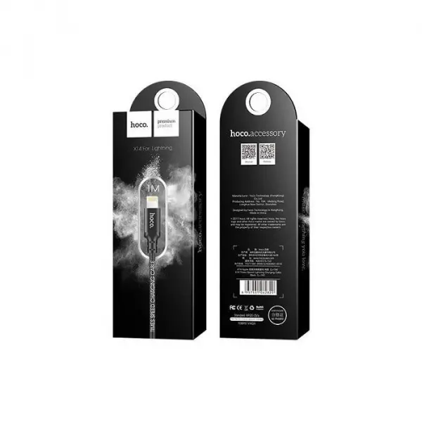 Cablu Date si Incarcare USB-A - Lightning HOCO X14 Times, 18W, 1m, Negru