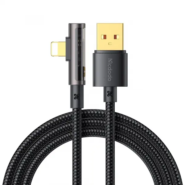 Cablu Date si Incarcare USB-A - Lightning McDodo CA-3510 Angled, 18W, 1.2m, Negru