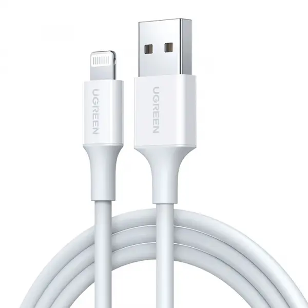 Cablu Date si Incarcare USB-A - Lightning UGREEN US155 (20728), 18W, 1m, Alb