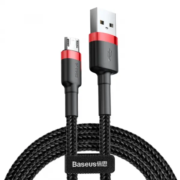 Cablu Date si Incarcare USB-A - microUSB Baseus Cafule, 18W, 2m, Rosu CAMKLF-C91