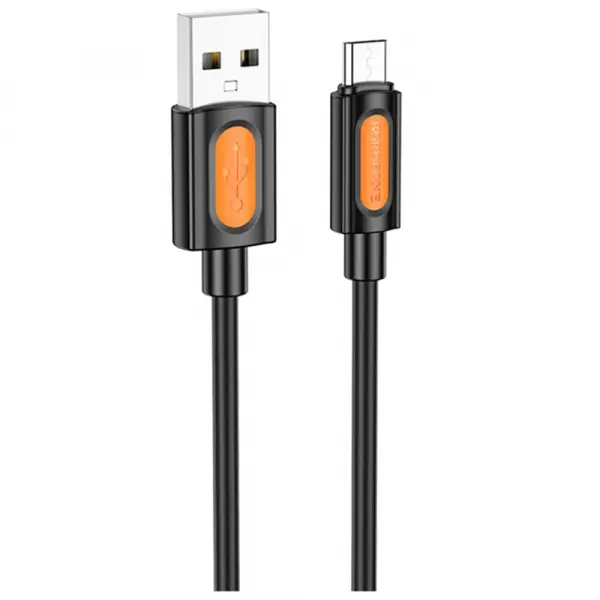 Cablu Date si Incarcare USB-A - microUSB Borofone BX114 Silicone, 18W, 1m, Negru
