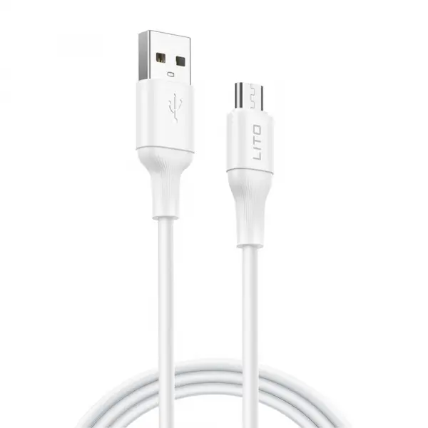 Cablu Date si Incarcare USB-A - microUSB Lito LD06V, 18W, 1m, Alb