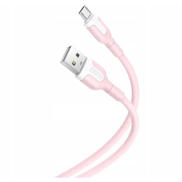 Cablu Date si Incarcare USB-A - microUSB XO Design NB212, 18W, 1m, Roz