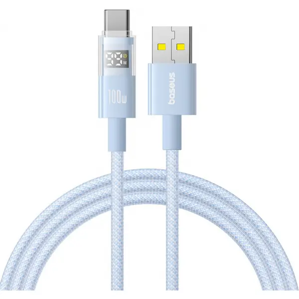 Cablu Date si Incarcare USB-A - USB-C Baseus Display 2, 100W, 2m, Albastru P10382701311-01