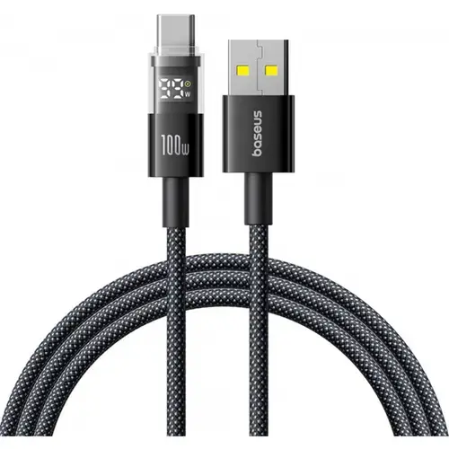 Cablu Date si Incarcare USB-A - USB-C Baseus Display 2 P10382701121-00, 100W, 1m, Negru