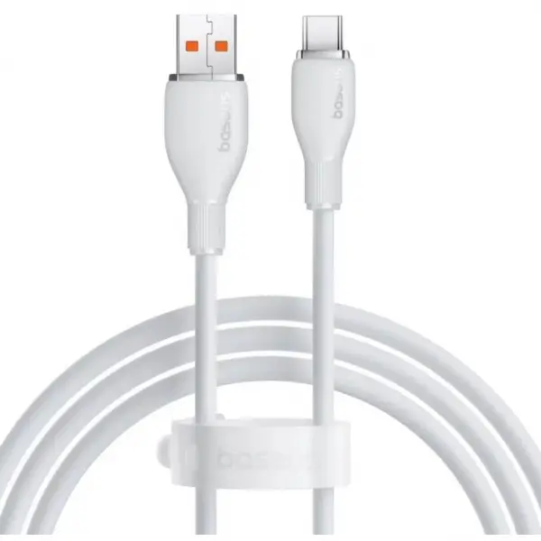Cablu Date si Incarcare USB-A - USB-C Baseus Pudding, 100W, 1.2m, Alb
