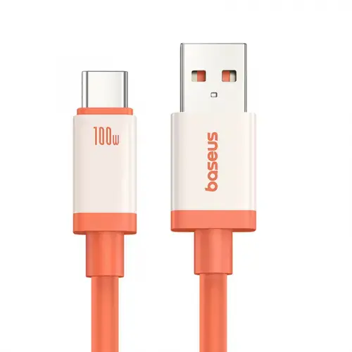 Cablu Date si Incarcare USB-A - USB-C Baseus Zero Degree Series, 100W, 2m, Rosu