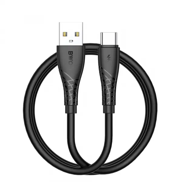 Cablu Date si Incarcare USB-A - USB-C BWOO BO-X318C, 27W, 1m, Negru