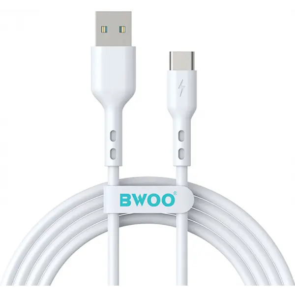 Cablu Date si Incarcare USB-A - USB-C BWOO X172C, 60W, 1m, Alb
