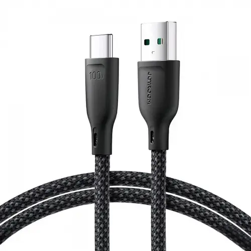 Cablu Date si Incarcare USB-A - USB-C Joyroom Multi-Color Series S-A34, 100W, 1m, Negru