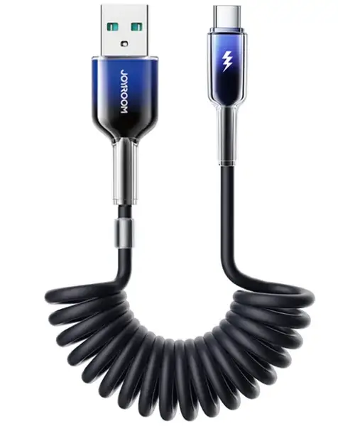 Cablu Date si Incarcare USB-A - USB-C Joyroom S-A43 Crystal, 60W, 1.5m, Negru