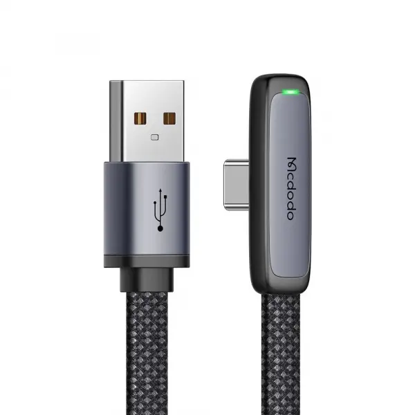 Cablu Date si Incarcare USB-A - USB-C McDodo CA-3340 Angled, 100W, 1.2m, Negru