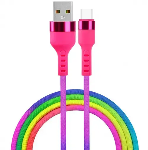Cablu Date si Incarcare USB-A - USB-C Setty KNA-C-1.22.113, 18W, 1.2m, Multicolor