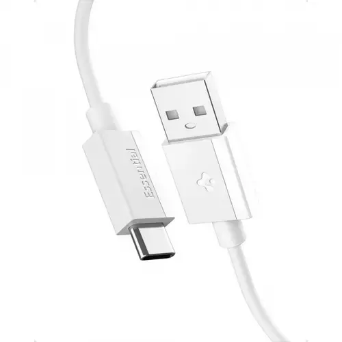 Cablu Date si Incarcare USB-A - USB-C Spigen Essential, 60W, 2m, Alb