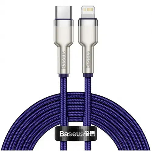 Cablu Date si Incarcare USB-C - Lightning Baseus Cafule Metal Series CATLJK-B05, 20W, 2m, Mov