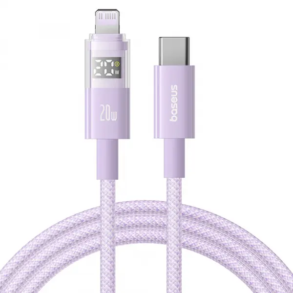 Cablu Date si Incarcare USB-C - Lightning Baseus Display 2, 20W, 1m, Mov P10382703511-00