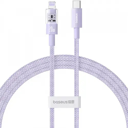 Cablu Date si Incarcare USB-C - Lightning Baseus Gem P10373001511-00, 20W, 1m, Mov