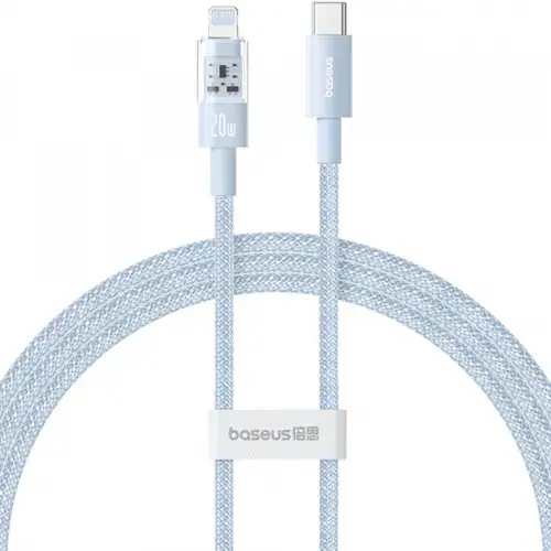 Cablu Date si Incarcare USB-C - Lightning Baseus Gem P10373001311-00, 20W, 1m, Albastru