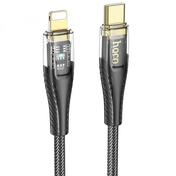 Cablu Date si Incarcare USB-C - Lightning HOCO U121, 27W, 1.2m, Negru