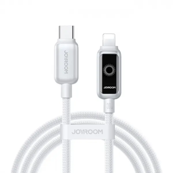 Cablu Date si Incarcare USB-C - Lightning Joyroom S-A55 StarFlight Display, 30W, 1.2m, Alb