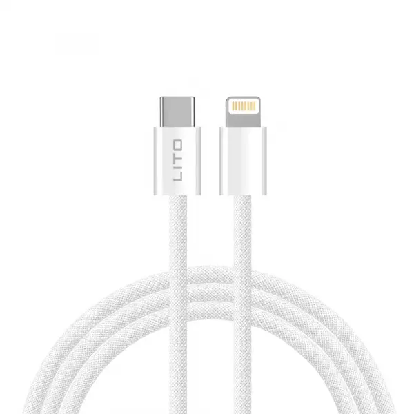 Cablu Date si Incarcare USB-C - Lightning Lito LD04CL, 27W, 1m, Alb