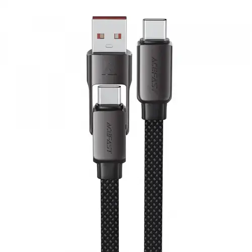 Cablu Date si Incarcare USB-C - USB-A / USB-C Acefast C13-04, 60W, 1.2m (Negru)