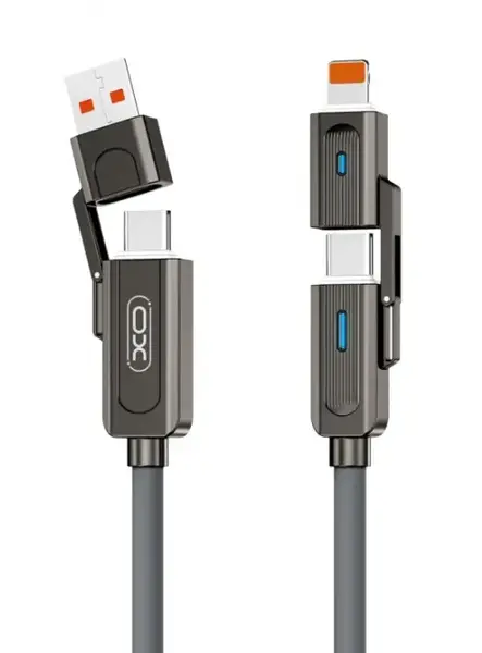 Cablu Date si Incarcare USB-C / USB-A - USB-C / Lightning XO Design NB275, 60W, 1m, Negru