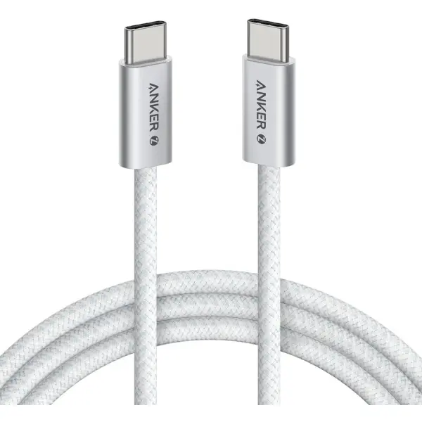 Cablu Date si Incarcare USB-C - USB-C Anker Zolo, 240W, 1m, Alb A8060H21