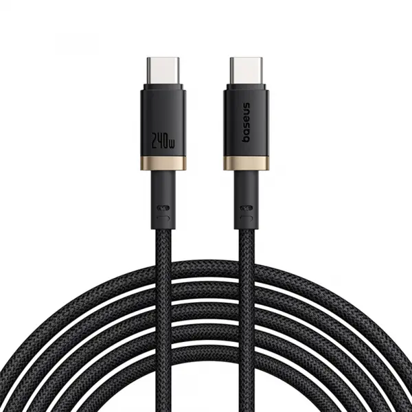Cablu Date si Incarcare USB-C - USB-C Baseus Dura, 240W, 1m, Auriu Negru P10377803U03-00