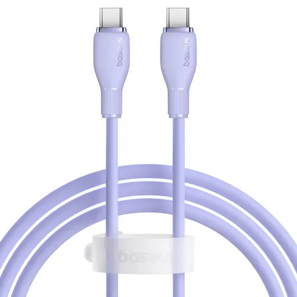 Cablu Date si Incarcare USB-C - USB-C Baseus Pudding, 100W, 1.2m, Mov P10355702511-00