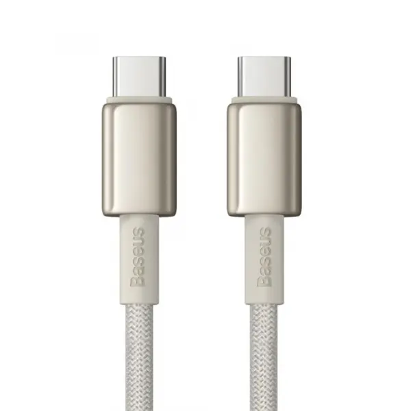 Cablu Date si Incarcare USB-C - USB-C Baseus Tungsten Gold, 100W, 1m, Auriu P10319800G21-00