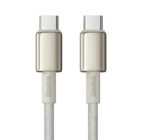 Cablu Date si Incarcare USB-C - USB-C Baseus Tungsten Gold, P10319800G21-00, 100W, 1m, Auriu