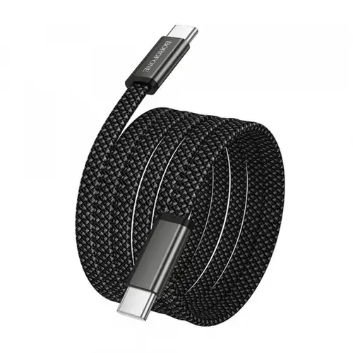 Cablu Date si Incarcare USB-C - USB-C Borofone BX124 Peace, 60W, 1m, Negru