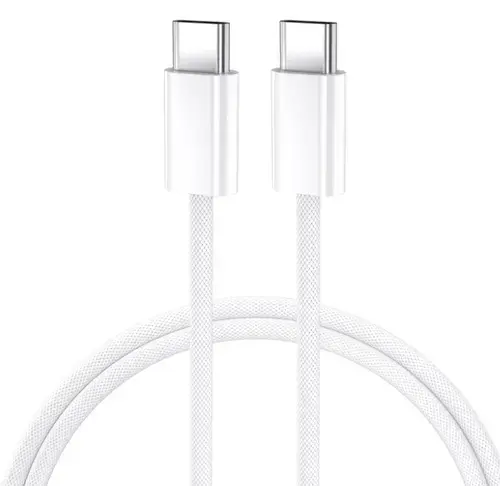 Cablu Date si Incarcare USB-C - USB-C BWOO BO-X284, 60W, 1m, Alb