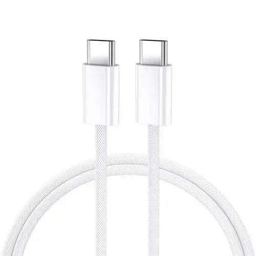 Cablu Date si Incarcare USB-C - USB-C BWOO BO-X284, 60W, 2m, Alb