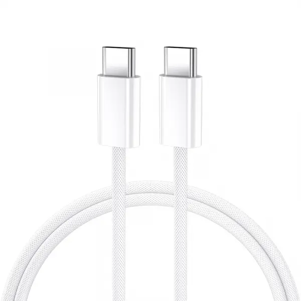 Cablu Date si Incarcare USB-C - USB-C BWOO BO-X284, 60W, 2m, Alb