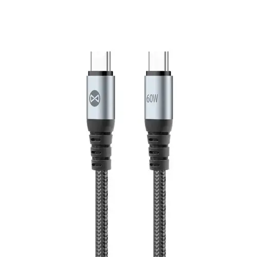 Cablu Date si Incarcare USB-C - USB-C Forever Braix, 60W, 1m, Negru