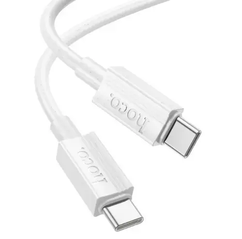 Cablu Date si Incarcare USB-C - USB-C HOCO X107, 60W, 1m, Alb