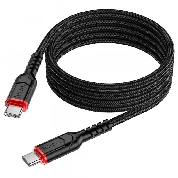 Cablu Date si Incarcare USB-C - USB-C HOCO X59 Victory, 60W, 1m, Negru