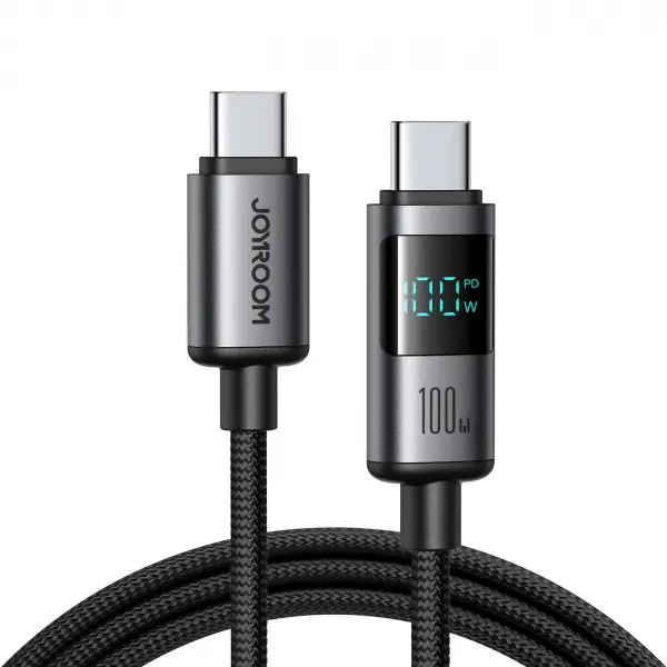 Cablu Date si Incarcare USB-C - USB-C Joyroom S-A16 Pro Prism Display, 100W, 1.2m, Negru